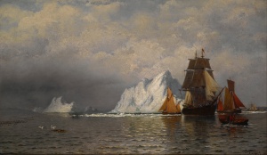 Whaler and fishing vessels near the Coast of Labrador, William Bradford